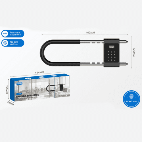 CADEADO INTELIGENTE COM LEITOR DIGITAL CA616
